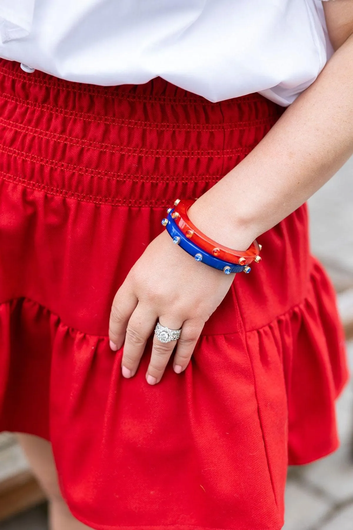Renee Resin and Rhinestone Bangle in Blue sold by Canvas Style product image thumbnail 4