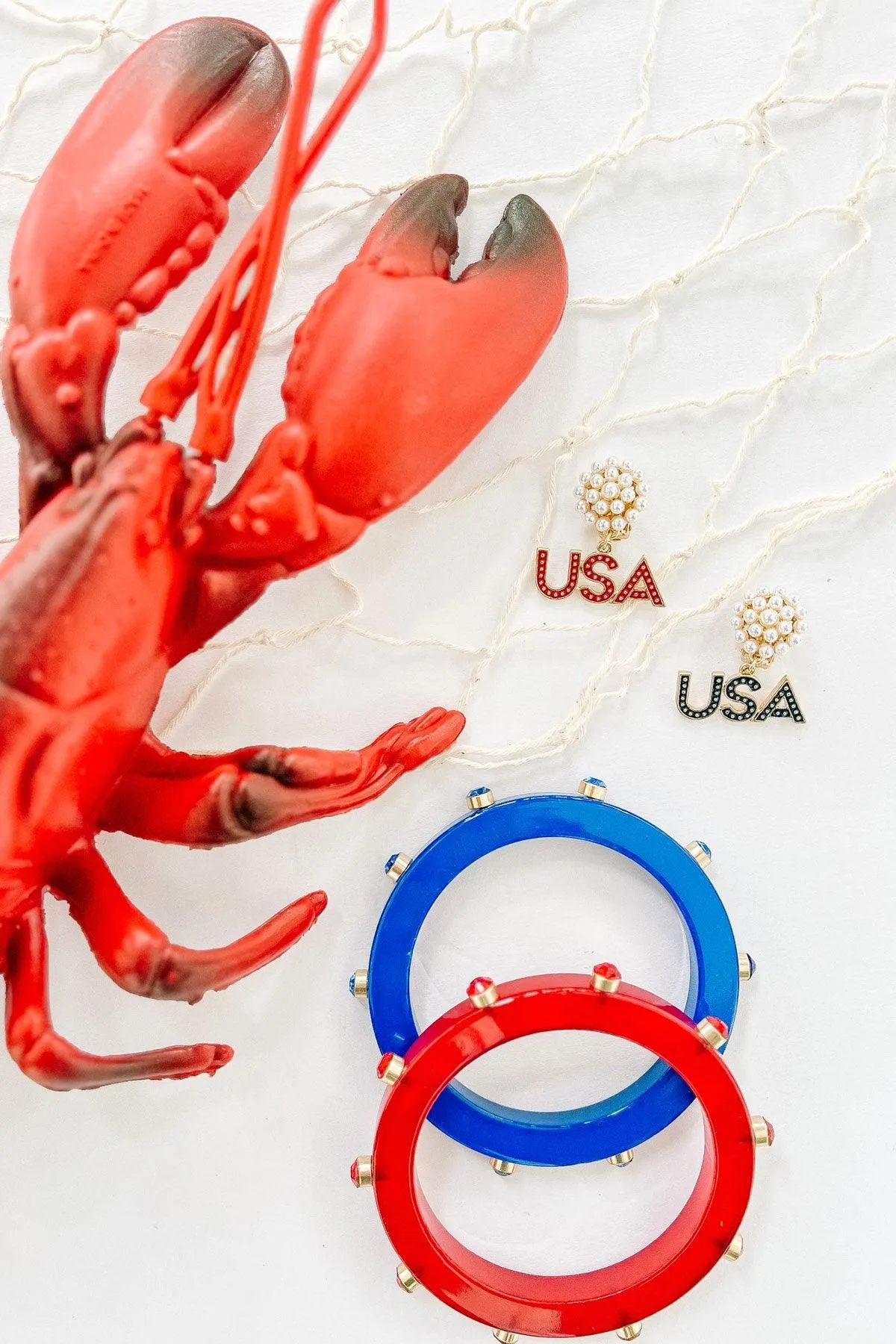 Renee Resin and Rhinestone Bangle in Blue sold by Canvas Style product image thumbnail 3