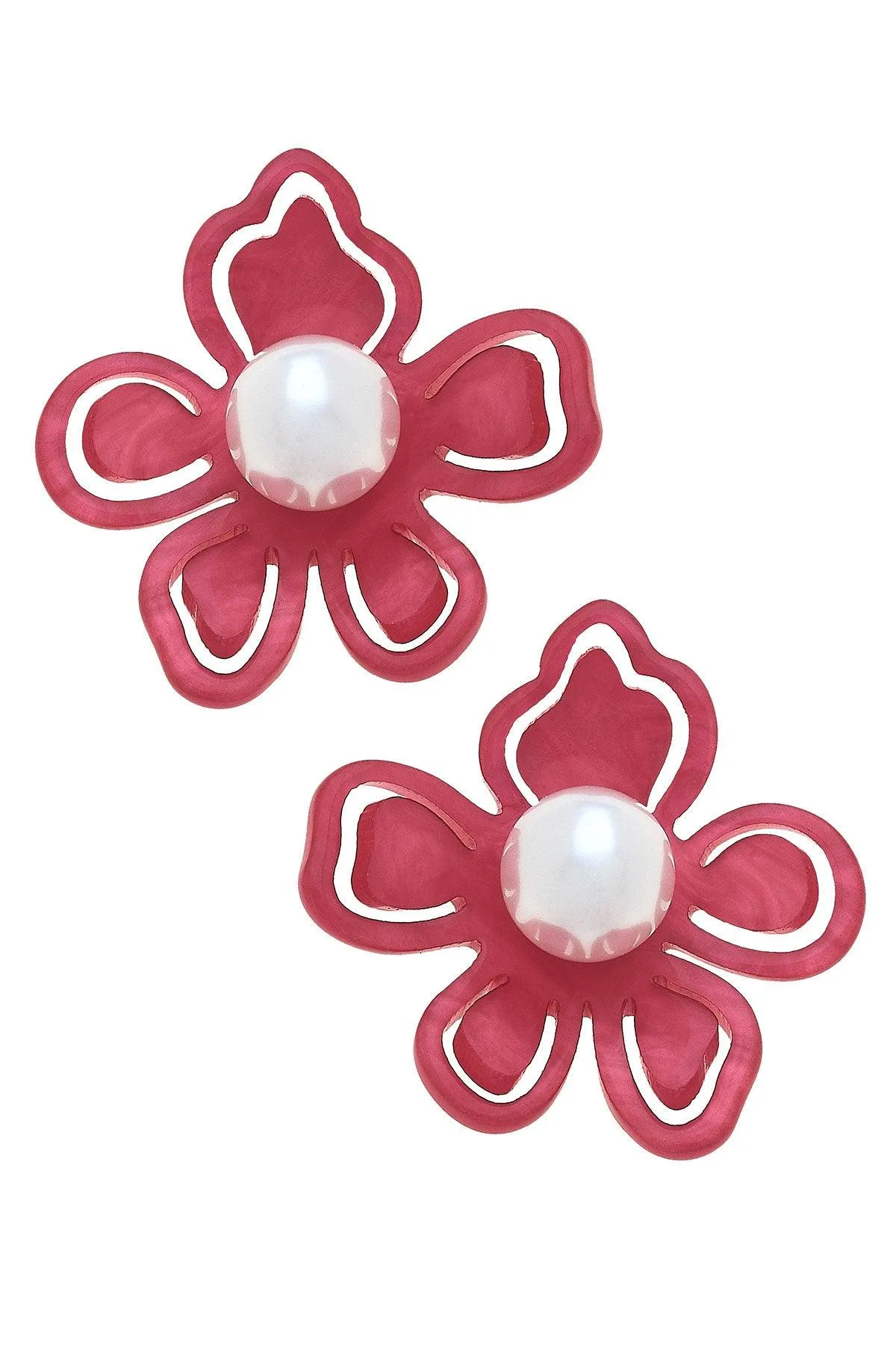 Julia Resin Flower Statement Stud Earrings sold by Canvas Style