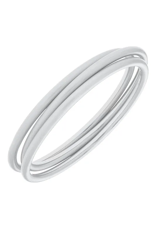Isla Bangles in Satin Silver - Set of 3 sold by Canvas Style
