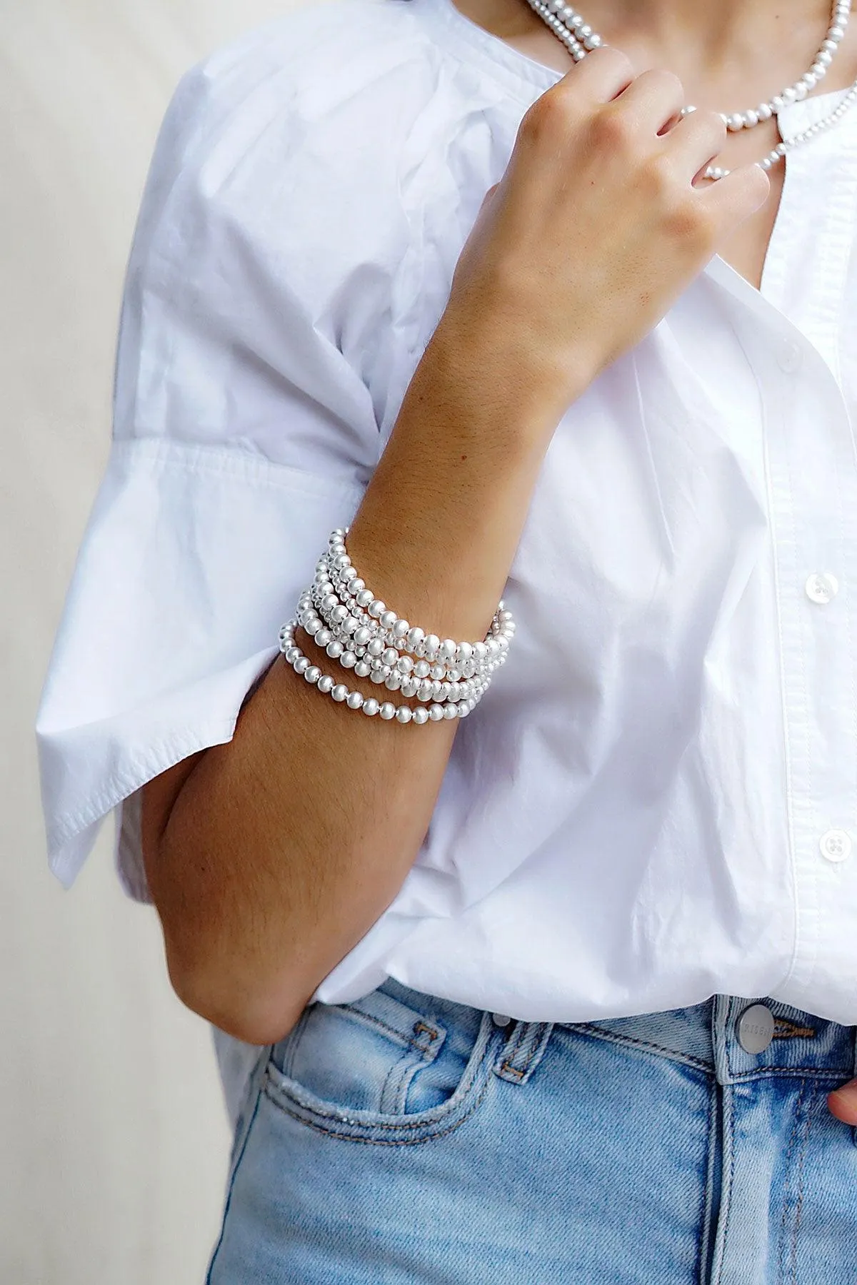Walker Ball Bead Stretch Bracelets (Set of 2) sold by Canvas Style product image thumbnail 2