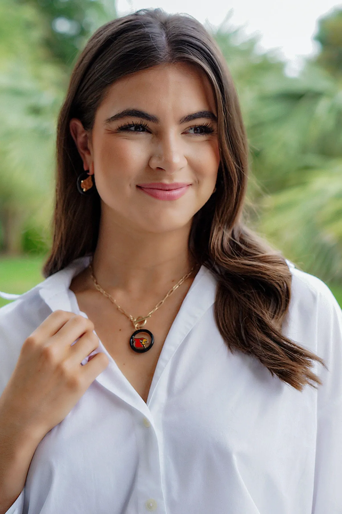 Louisville Cardinals Enamel Logo T-Bar 16" Necklace sold by Canvas Style product image thumbnail 2