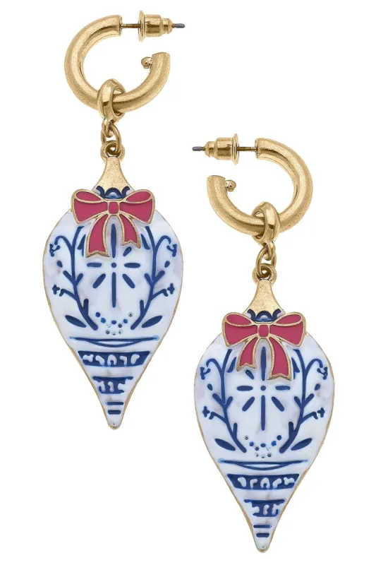 Noelle Chinoiserie Christmas Ornament Earrings sold by Canvas Style