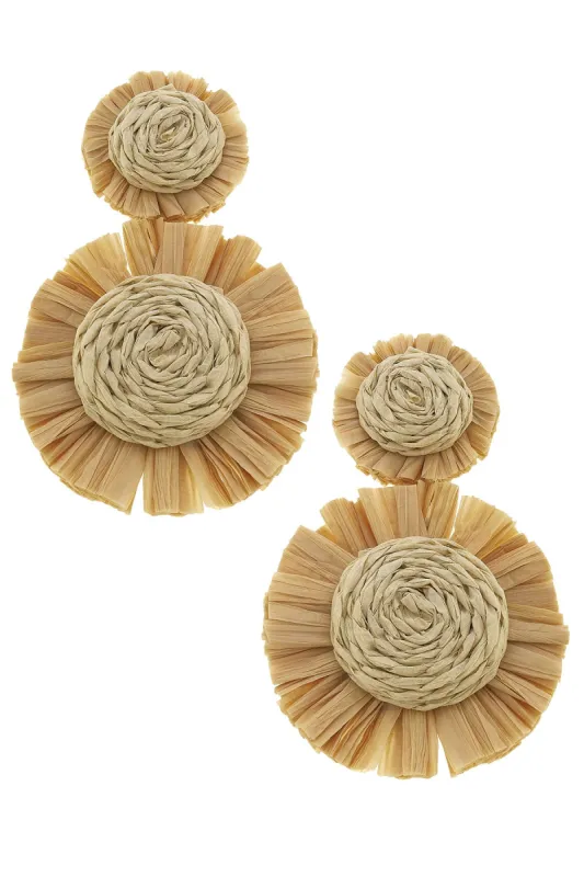Maui Raffia Statement Earrings in Natural - FINAL SALE sold by Canvas Style