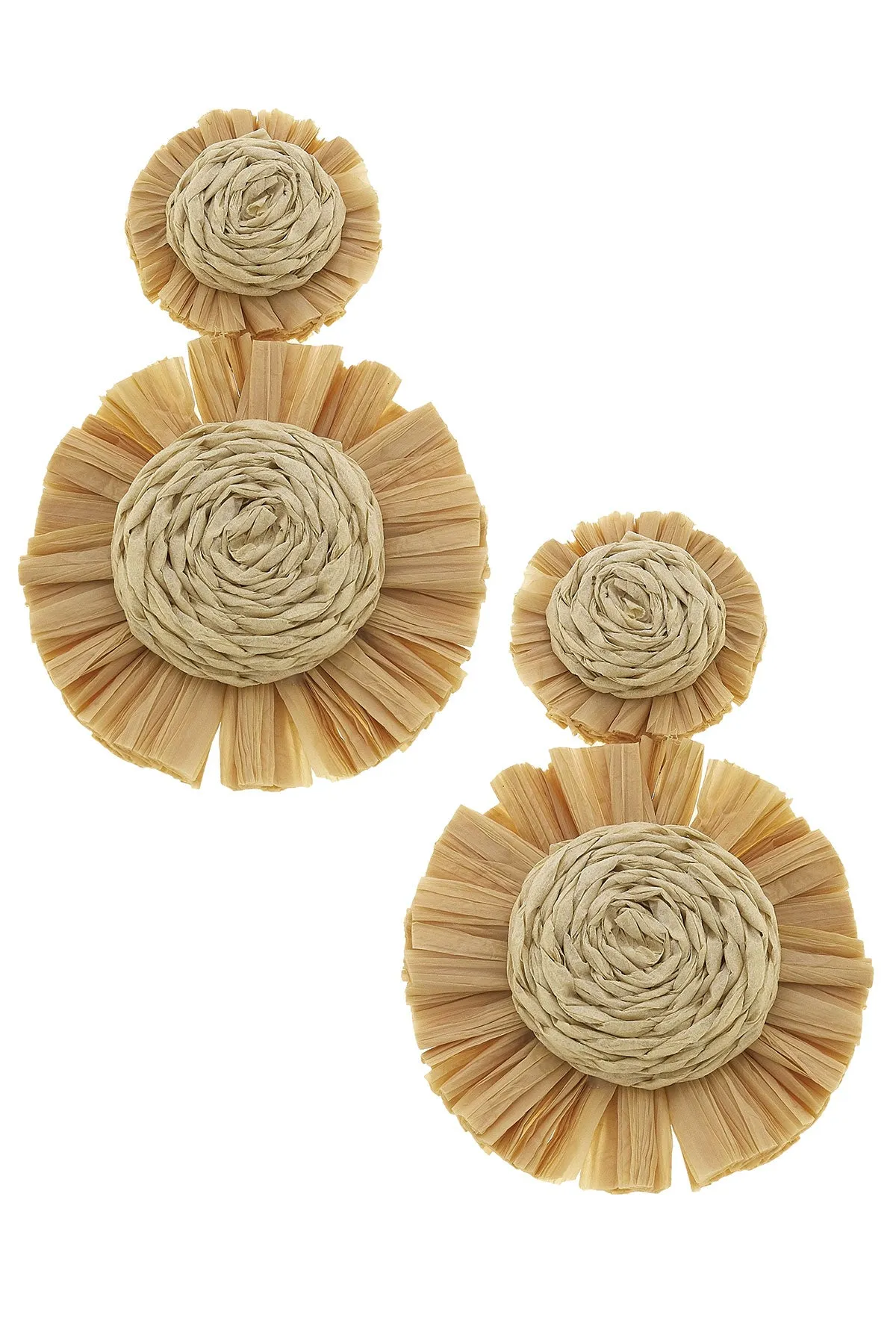 Maui Raffia Statement Earrings in Natural - FINAL SALE sold by Canvas Style