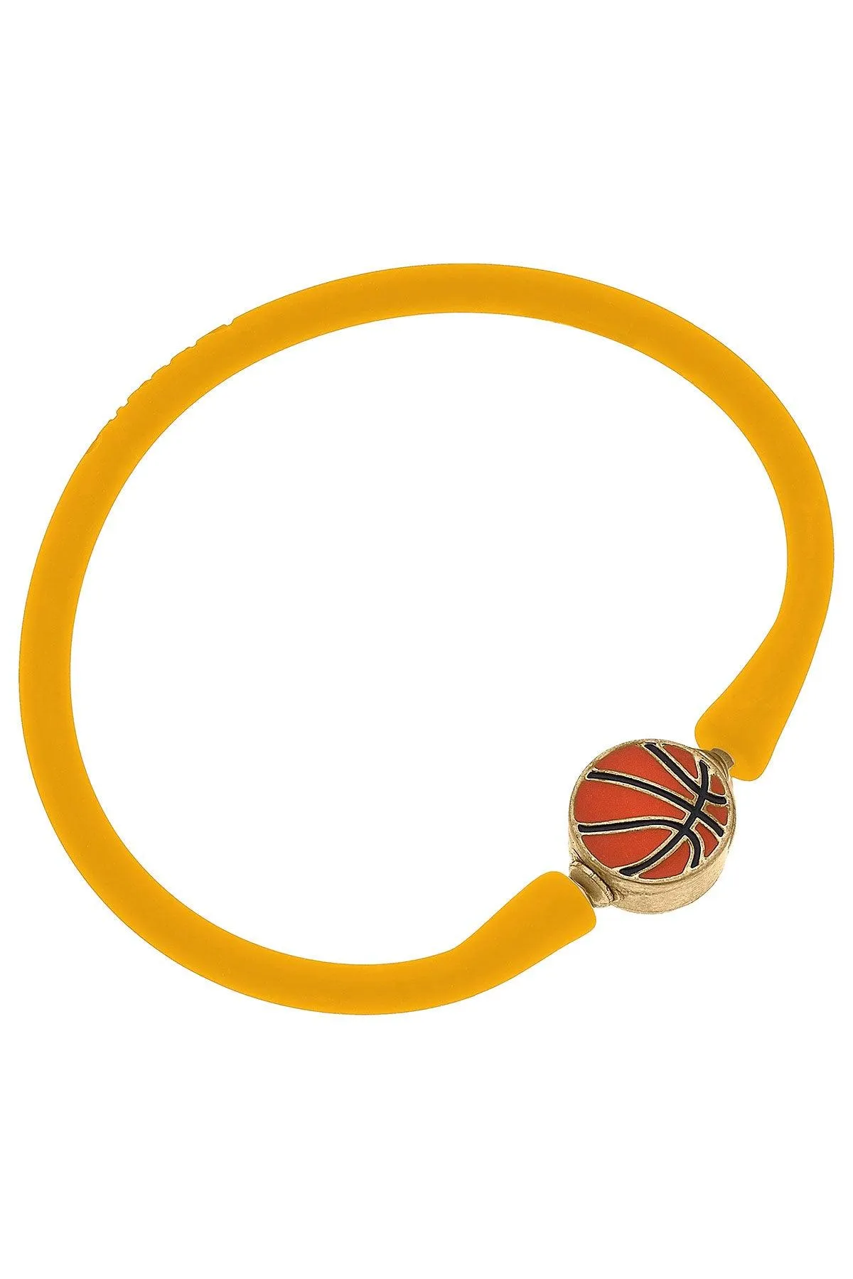 Enamel Basketball Silicone Bali Bracelet in Cantaloupe - FINAL SALE sold by Canvas Style