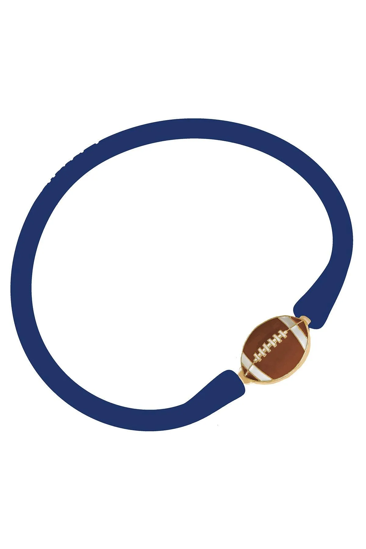 Enamel Football Silicone Bali Bracelet in Royal Blue sold by Canvas Style