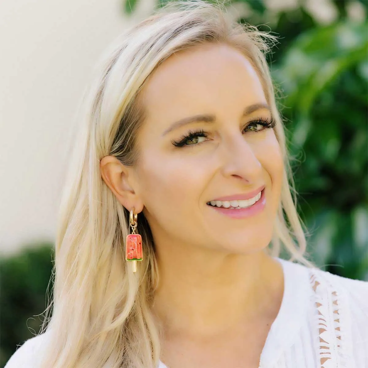 Summer Enamel Watermelon Popsicle Earrings in Red sold by Canvas Style product image thumbnail 3