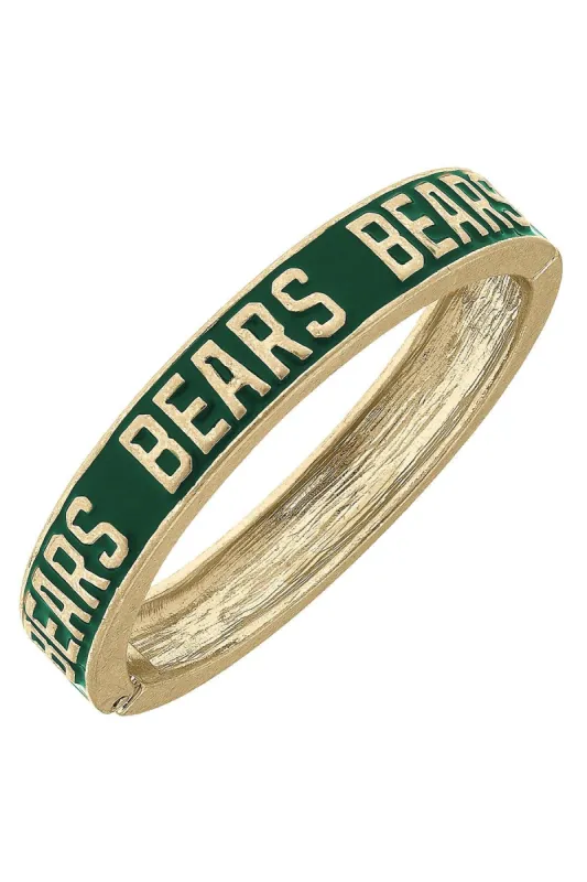 Baylor Bears Enamel Hinge Bangle in Green - FINAL SALE sold by Canvas Style