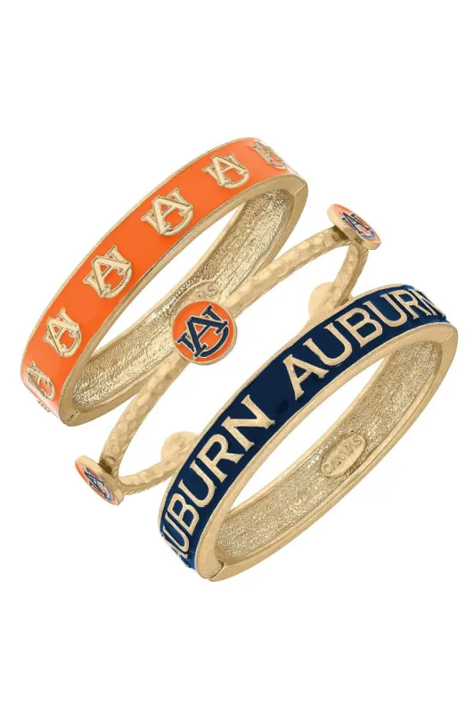 Auburn Tigers Enamel Bangle Stack (Set of 3) sold by Canvas Style