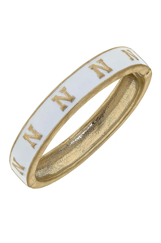 Nebraska Cornhuskers Enamel Logo Hinge Bangle in White - FINAL SALE sold by Canvas Style