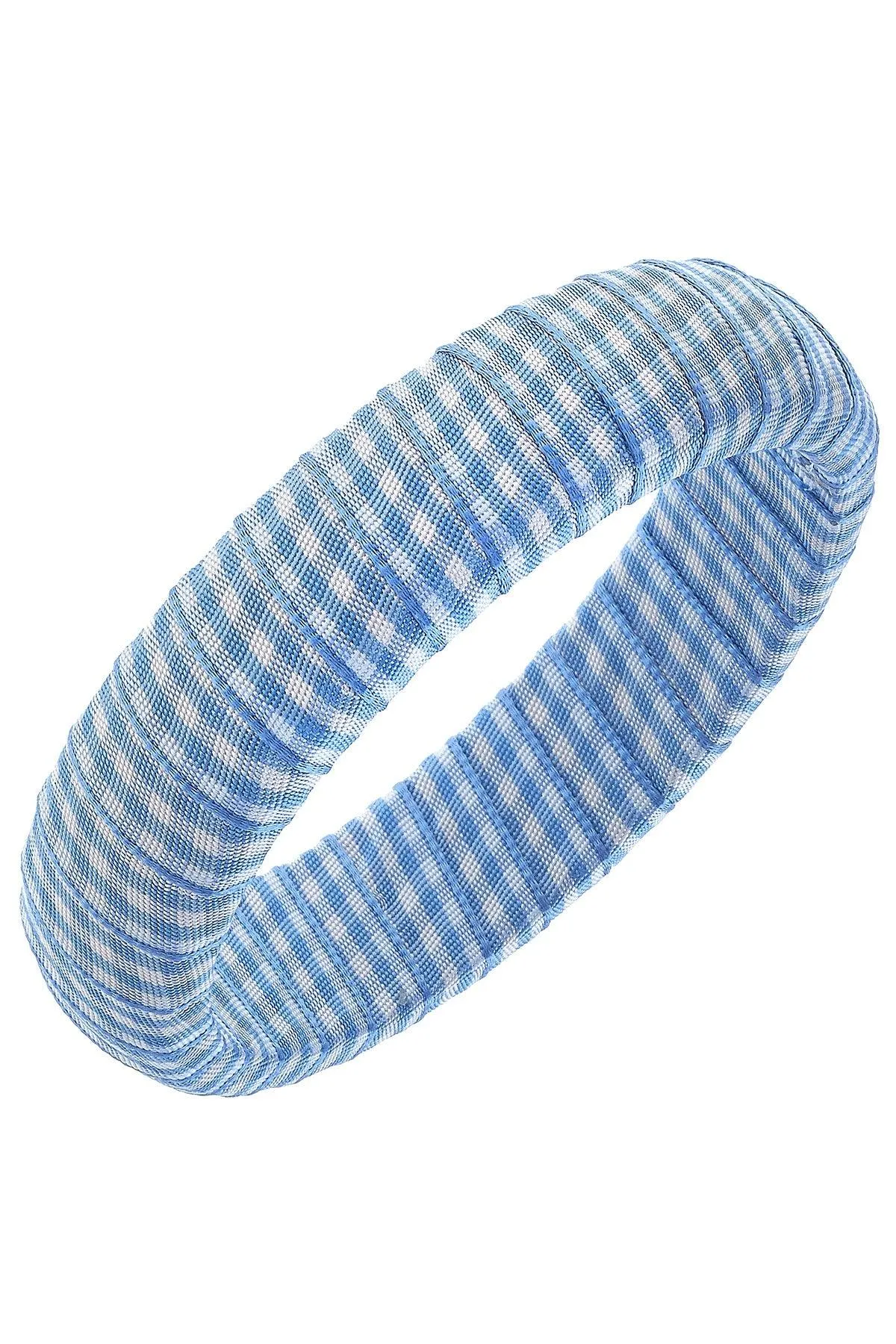 Reagan Gingham Statement Bangle in Blue sold by Canvas Style