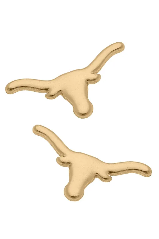 Texas Longhorns 24K Gold Plated Stud Earrings sold by Canvas Style