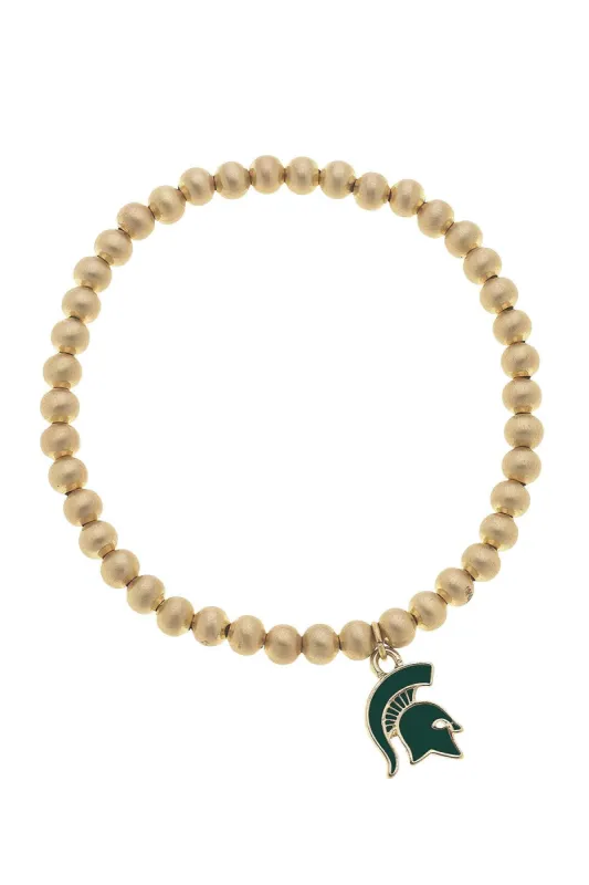 Michigan State Spartans Ball Bead Stretch Bracelet sold by Canvas Style