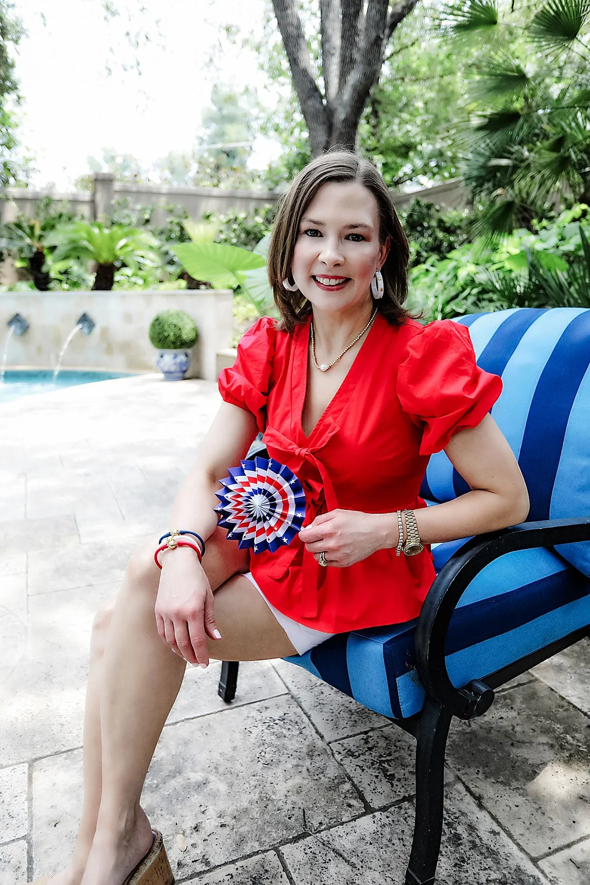 Liberty Star Resin Hoop Earrings in White sold by Canvas Style product image thumbnail 2