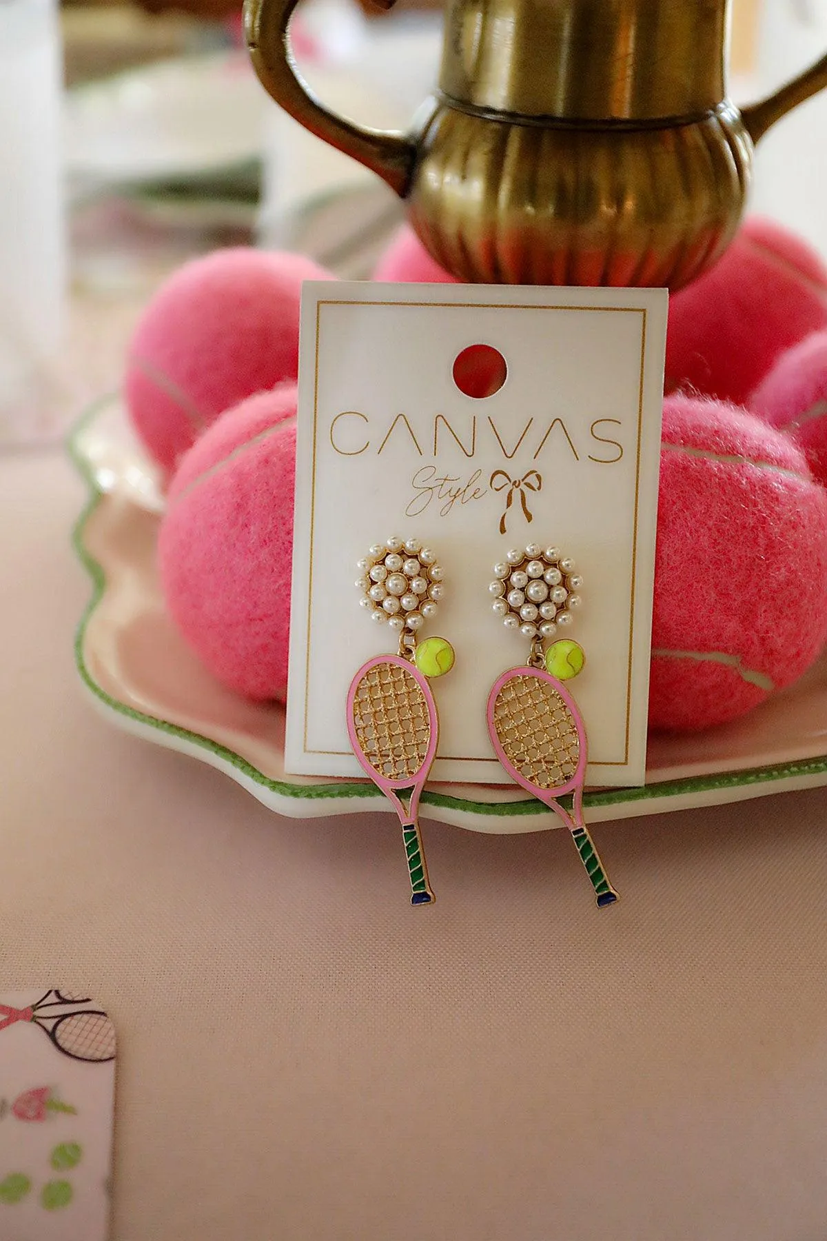 Wilson Tennis Racket Enamel Earrings sold by Canvas Style product image thumbnail 2