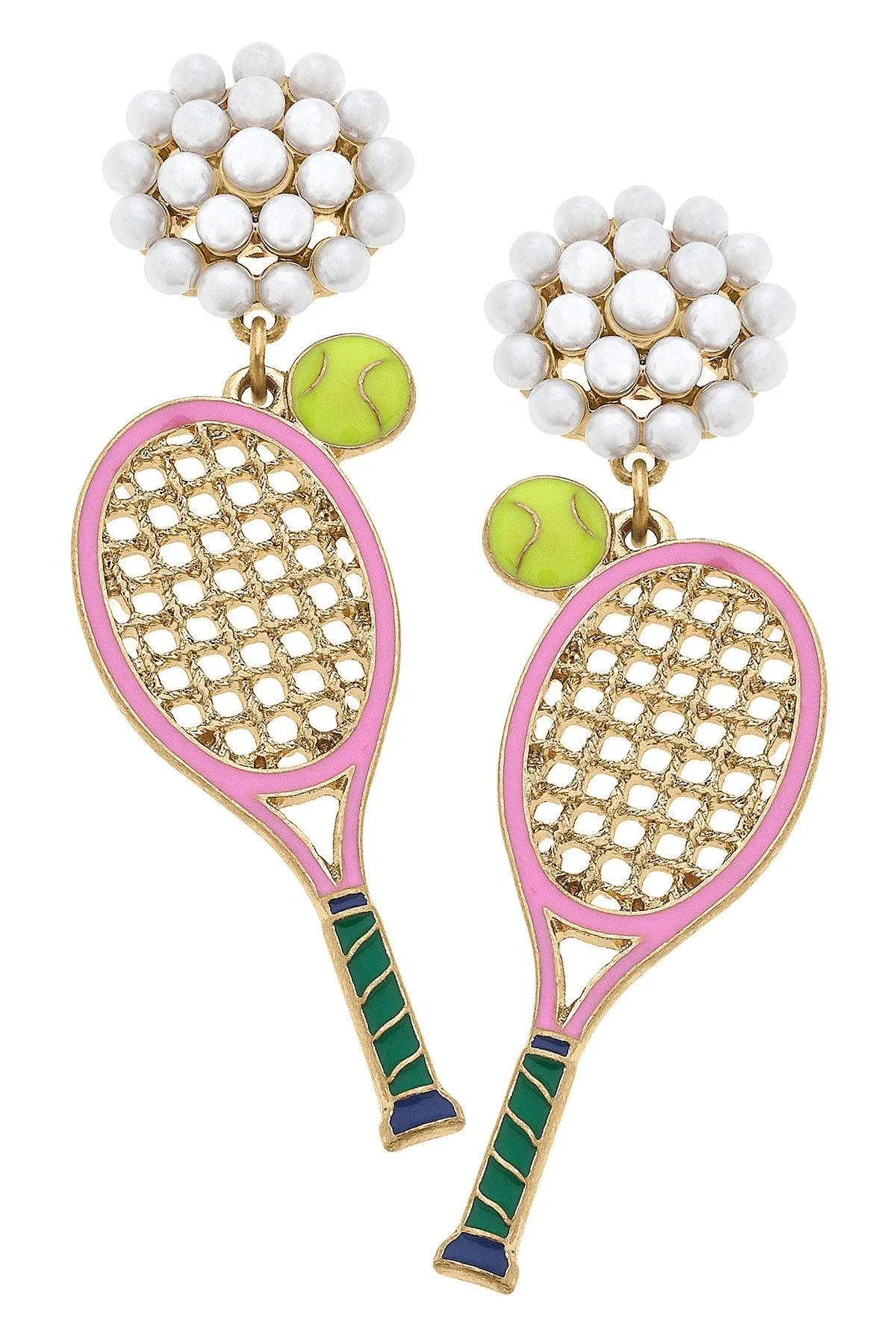 Wilson Tennis Racket Enamel Earrings sold by Canvas Style
