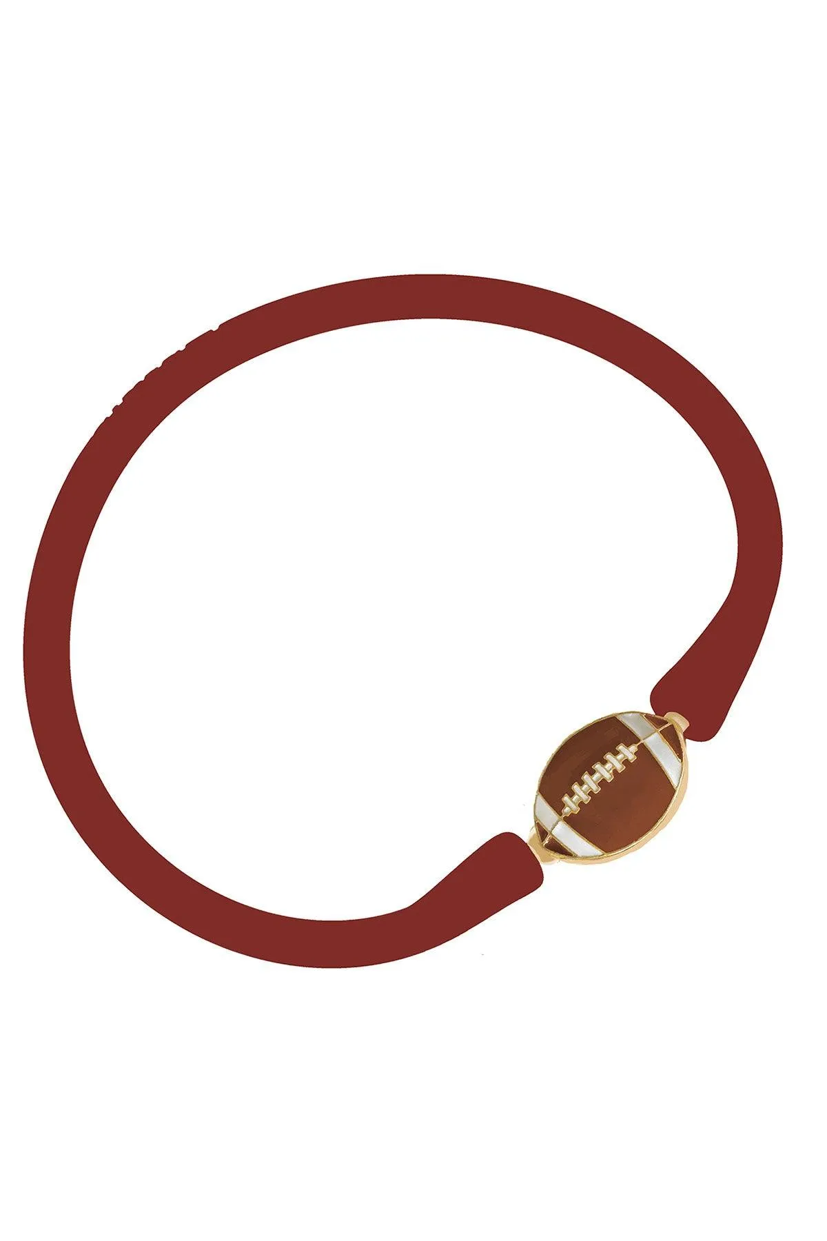 Enamel Football Silicone Bali Bracelet in Rust - FINAL SALE sold by Canvas Style