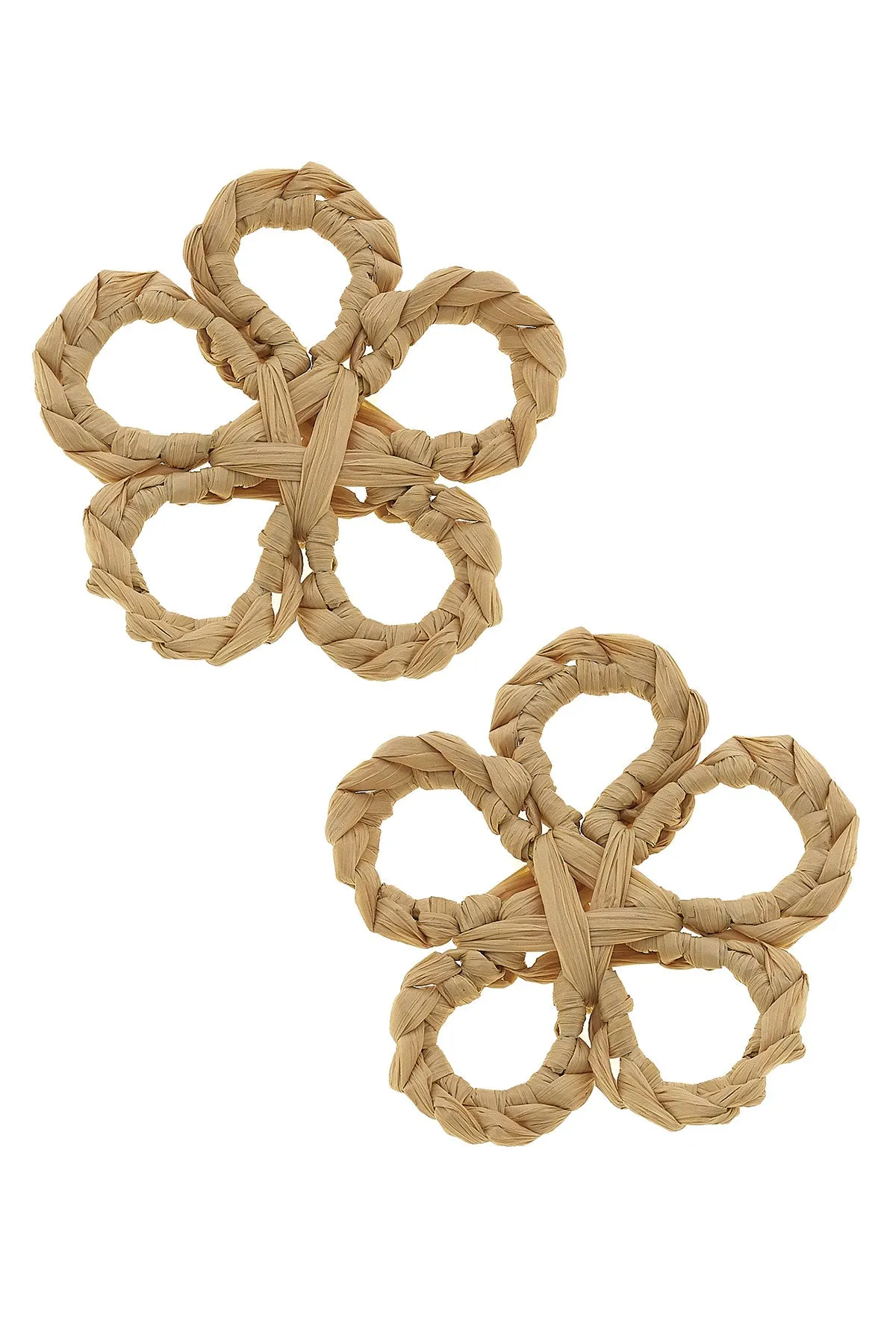 Tahiti Raffia Stud Earrings in Natural - FINAL SALE sold by Canvas Style