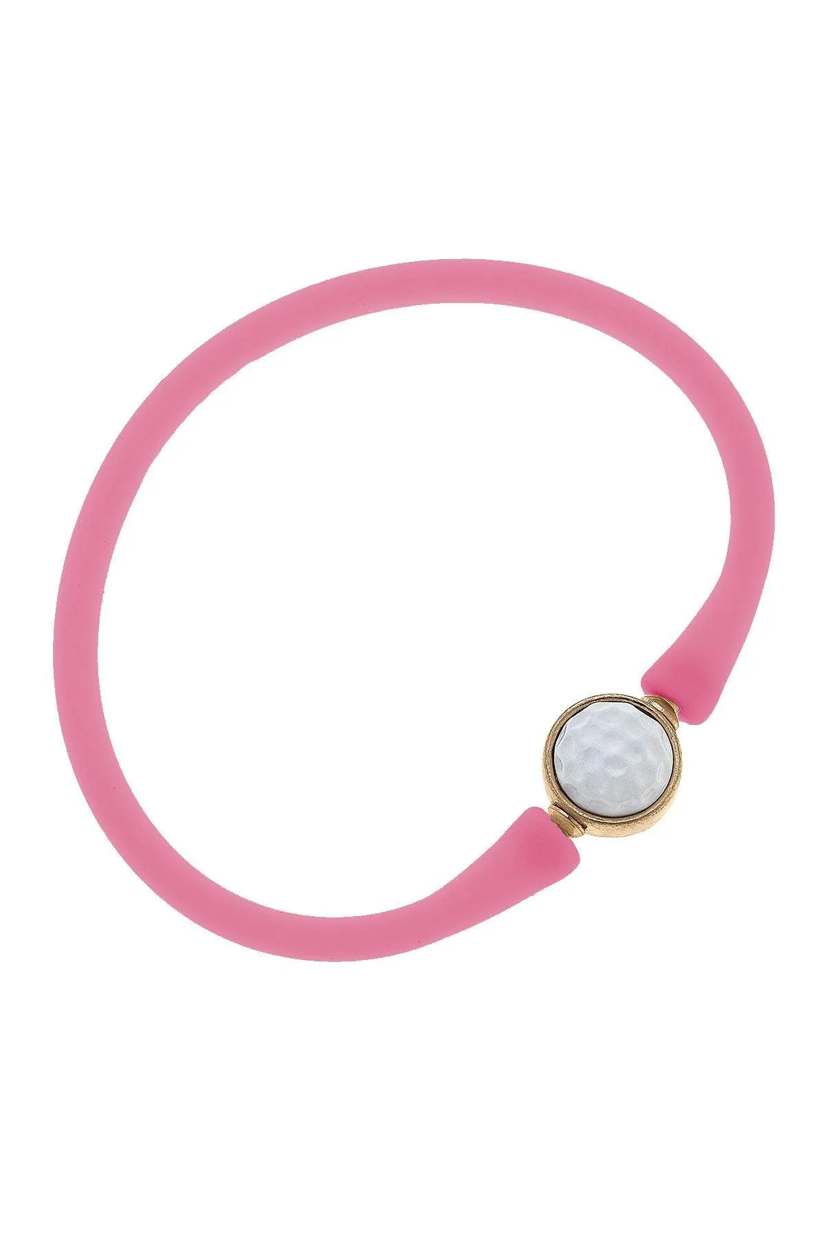 Enamel Golf Ball Silicone Bali Bracelet in Bubblegum sold by Canvas Style