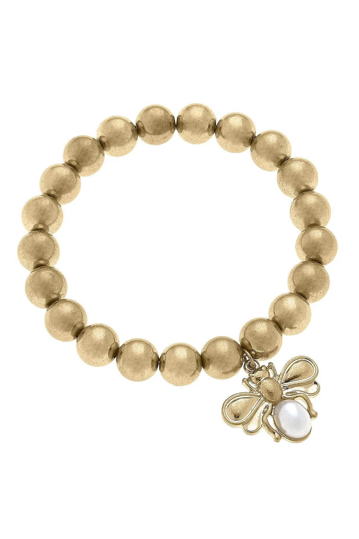 Pearl Bumble Bee Stretch Bracelet sold by Canvas Style