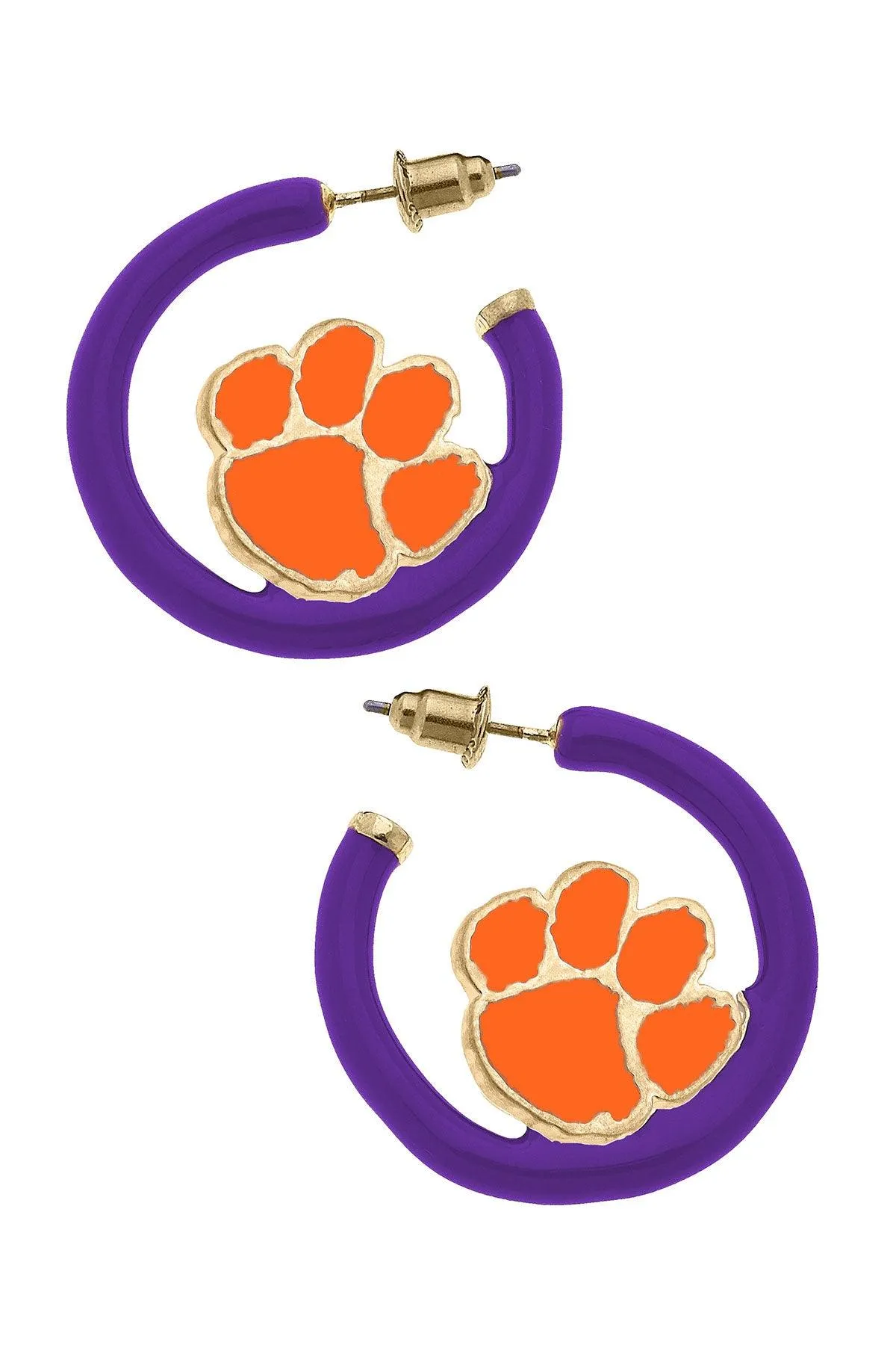 Clemson Tigers Enamel Logo Earrings sold by Canvas Style