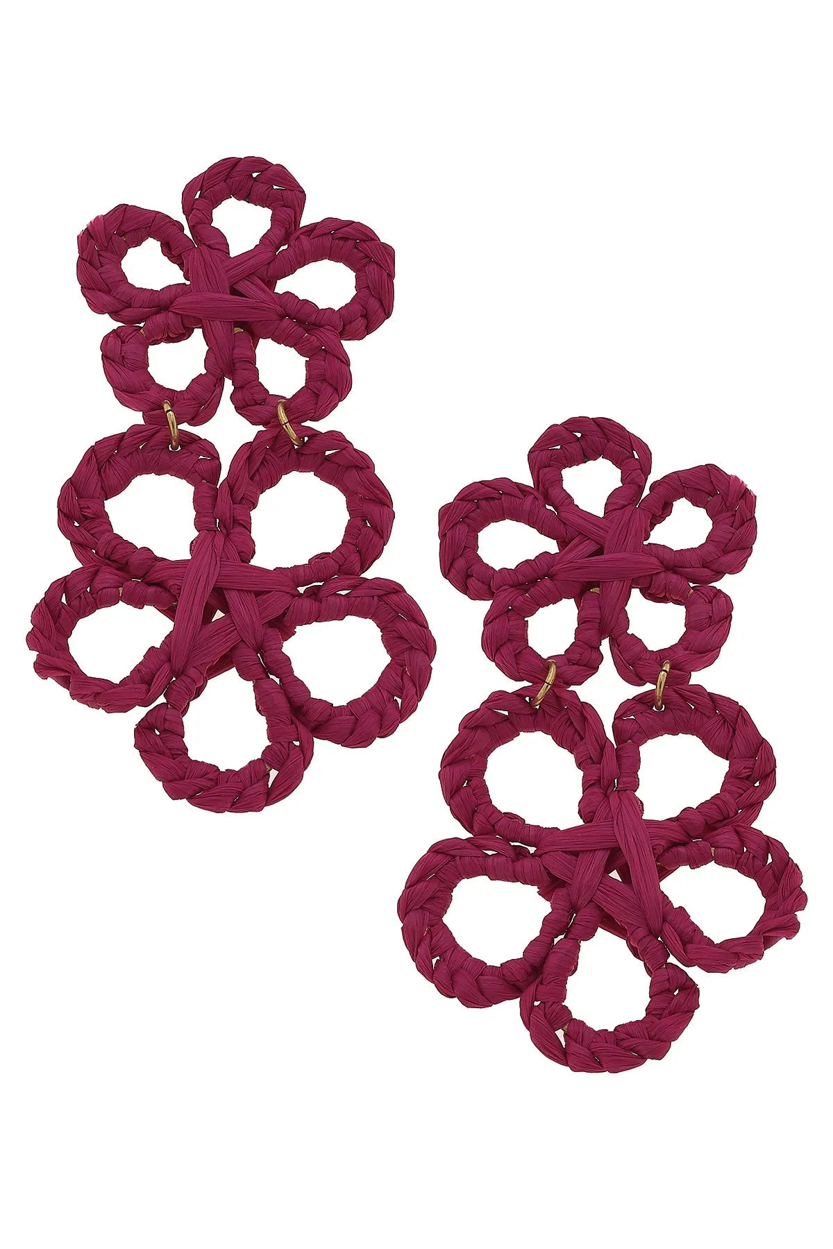 Tahiti Raffia Statement Earrings in Pink - FINAL SALE sold by Canvas Style