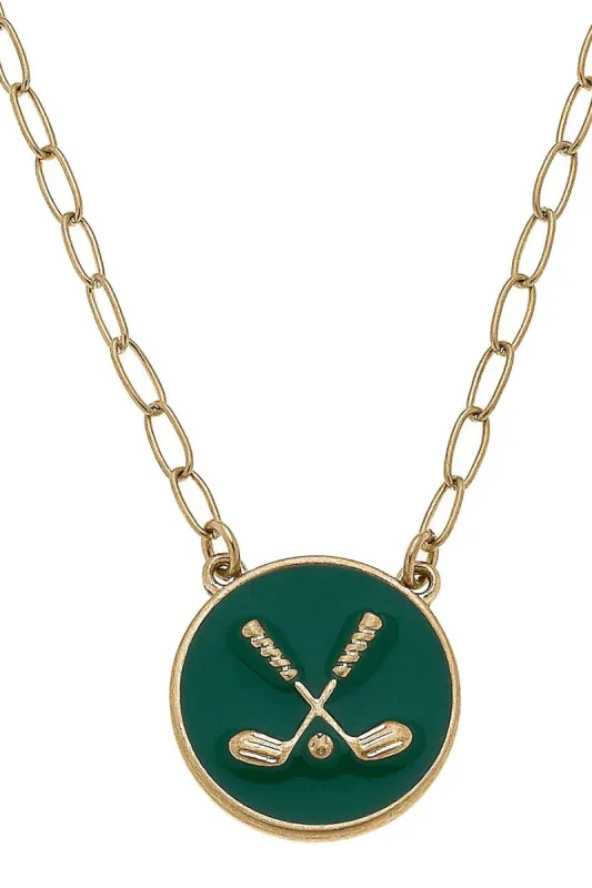 Paige Golf Clubs Enamel Pendant Necklace sold by Canvas Style