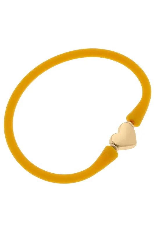 Bali Heart Bead Silicone Bracelet in Cantaloupe - FINAL SALE sold by Canvas Style