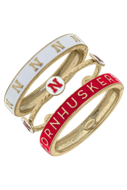 Nebraska Cornhuskers Enamel Bangle Stack (Set of 3) sold by Canvas Style