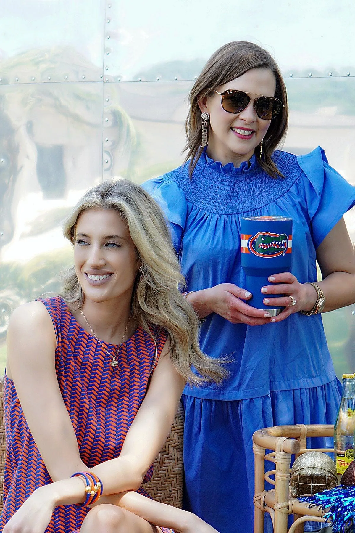 Florida Gators Pearl Cluster Dotted Enamel Drop Earrings - FINAL SALE sold by Canvas Style product image thumbnail 2