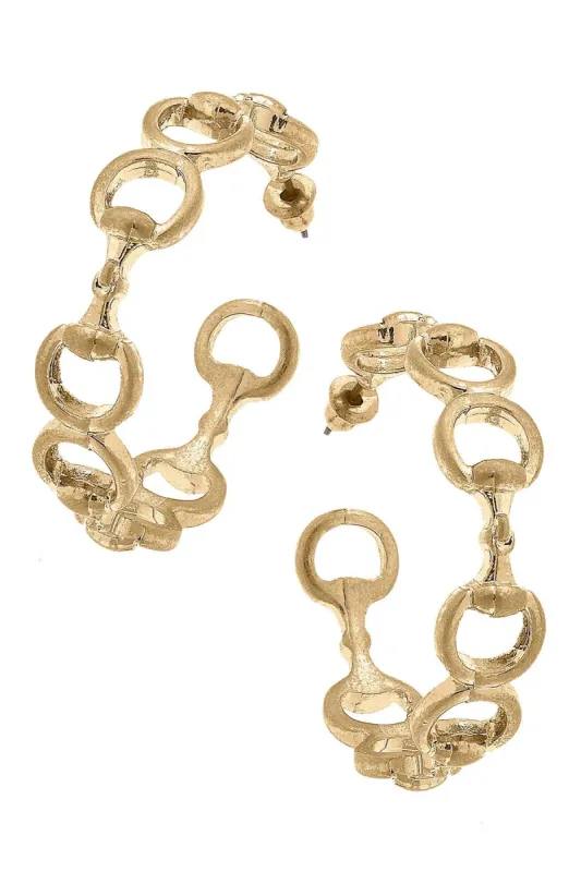 Rhoda Horsebit Hoop Earrings sold by Canvas Style