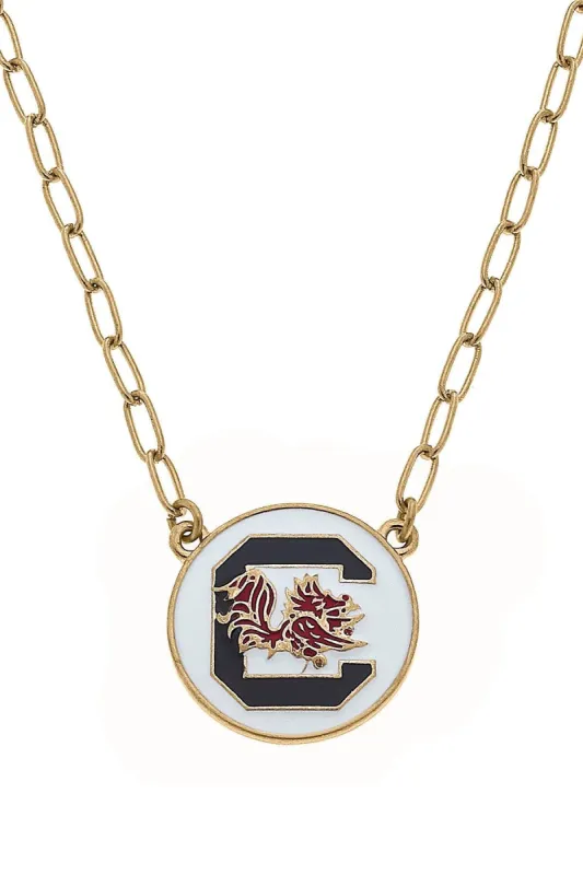 South Carolina Gamecocks Enamel Disc Pendant Necklace - FINAL SALE sold by Canvas Style