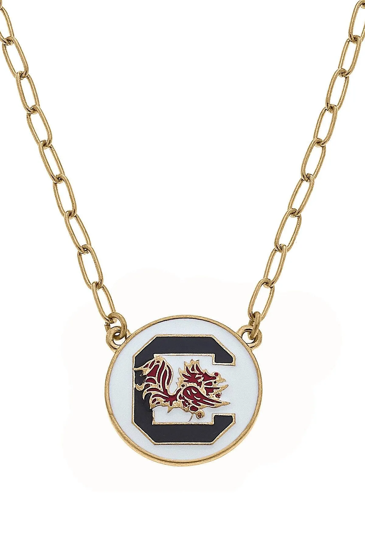 South Carolina Gamecocks Enamel Disc Pendant Necklace - FINAL SALE sold by Canvas Style