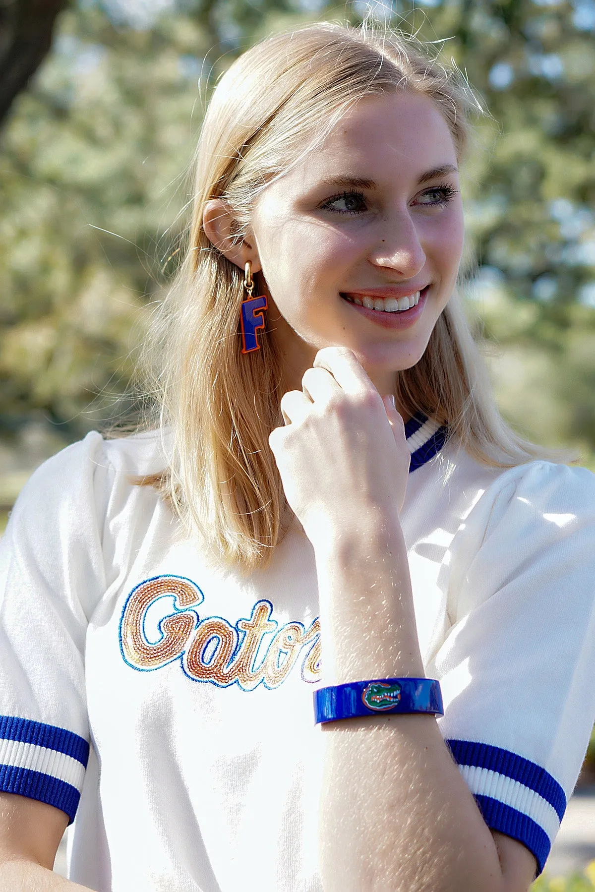 Florida Gators Resin Logo Drop Hoop Earrings sold by Canvas Style product image thumbnail 2