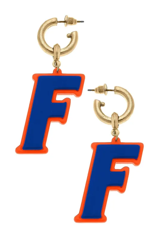Florida Gators Resin Logo Drop Hoop Earrings sold by Canvas Style