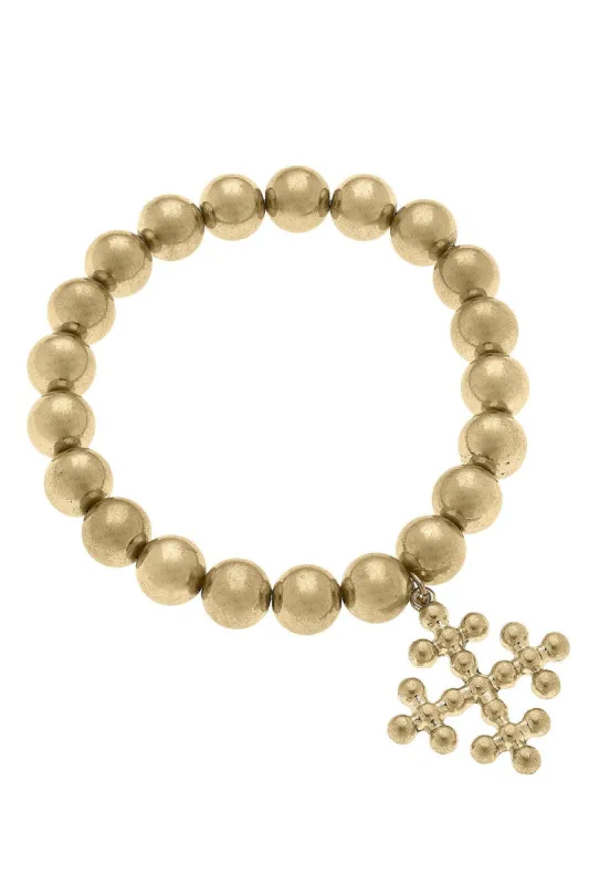 Wren Cross Ball Bead Stretch Bracelet made by Canvas Style
