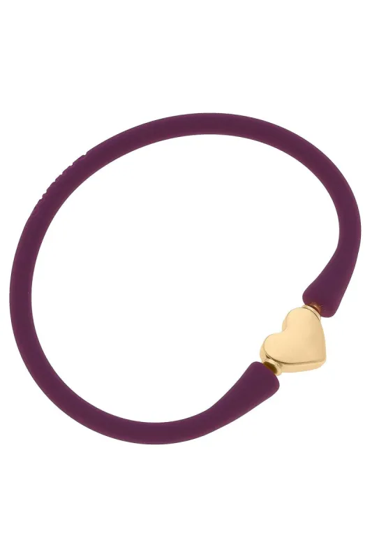 Bali Heart Bead Silicone Bracelet in Plum - FINAL SALE sold by Canvas Style