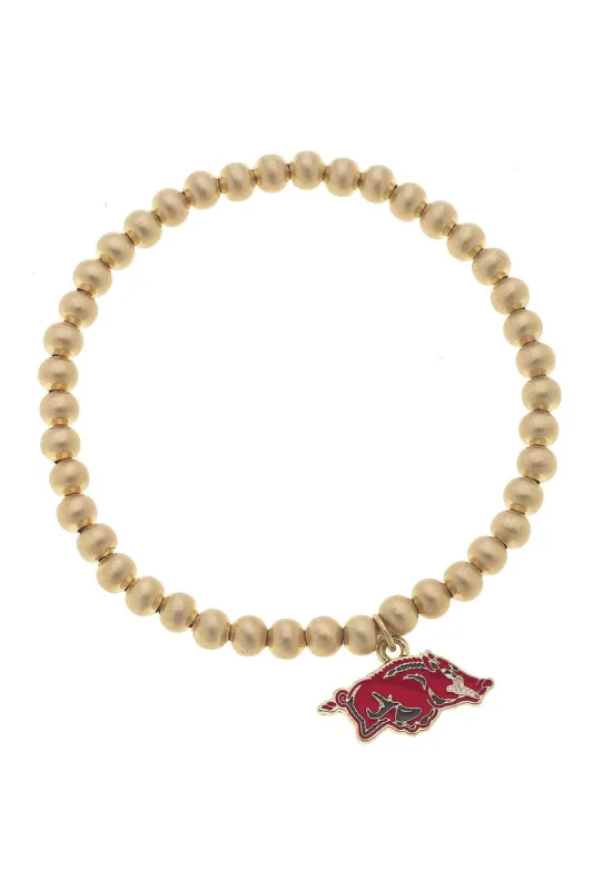 Arkansas Razorbacks Ball Bead Stretch Bracelet sold by Canvas Style