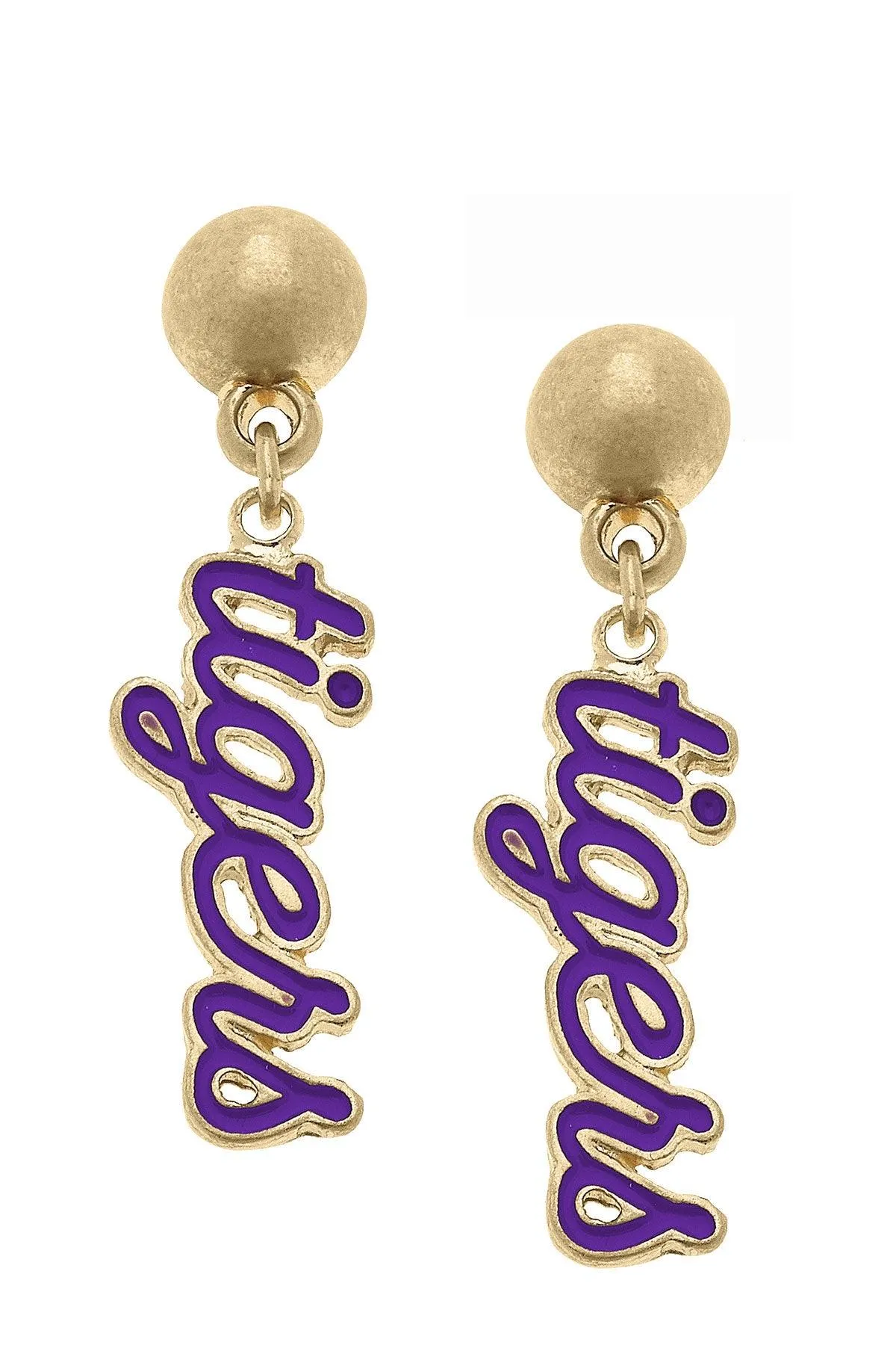 Clemson Tigers Enamel Script Earrings - FINAL SALE sold by Canvas Style