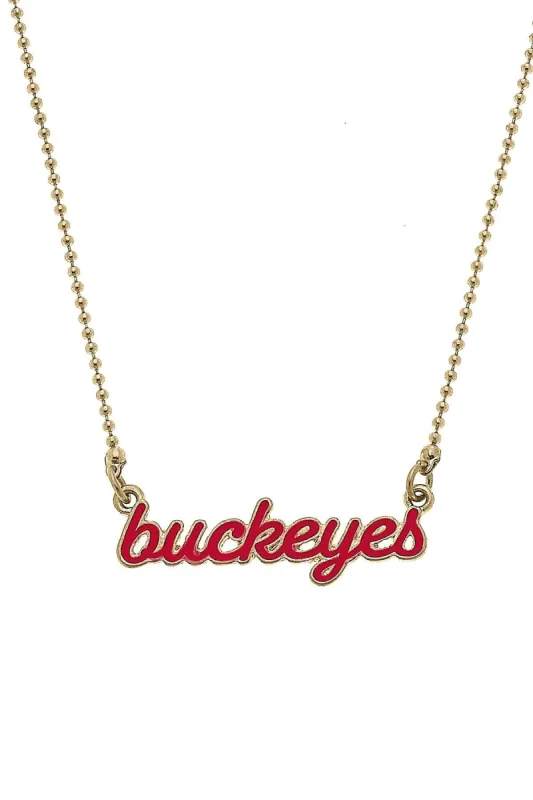 Ohio State Buckeyes Enamel Script Necklace sold by Canvas Style