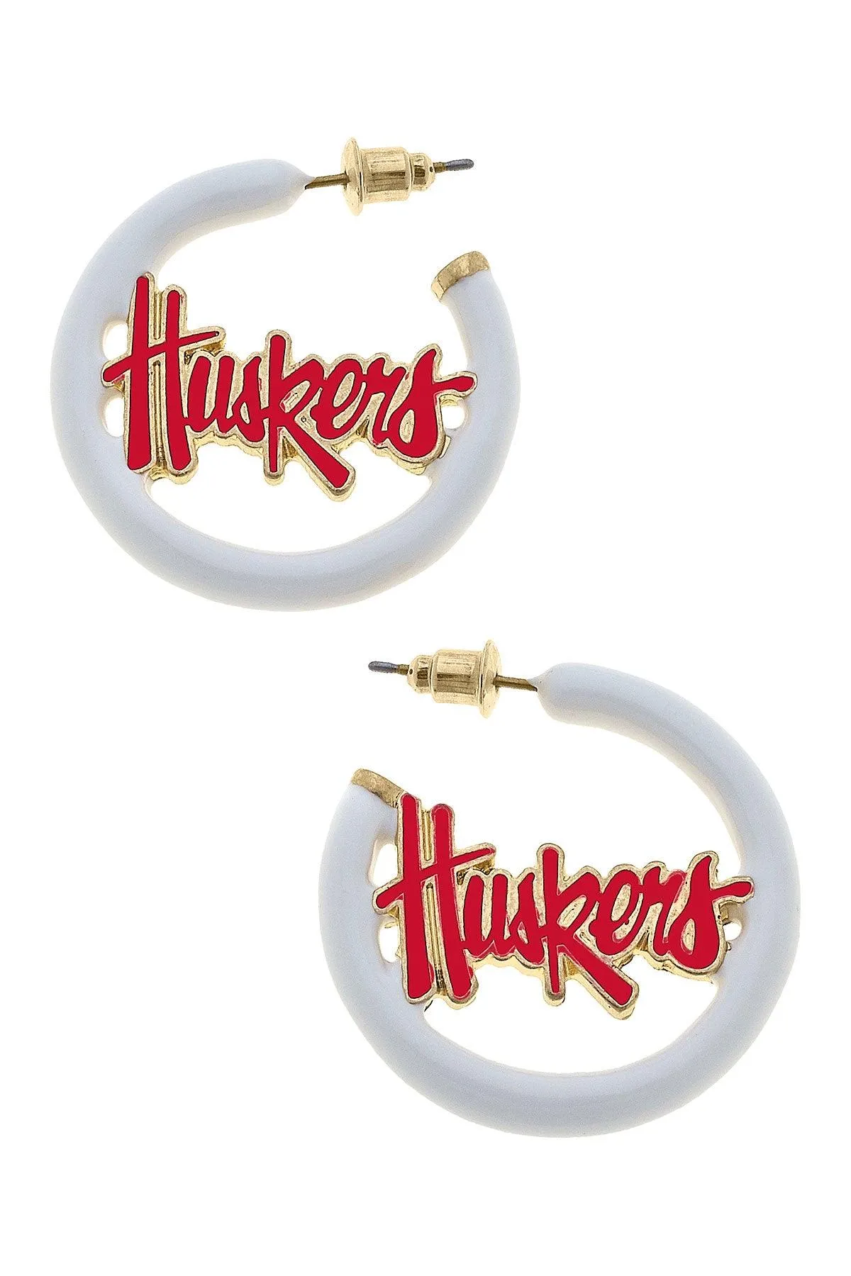 Nebraska Cornhuskers Enamel Logo Earrings sold by Canvas Style