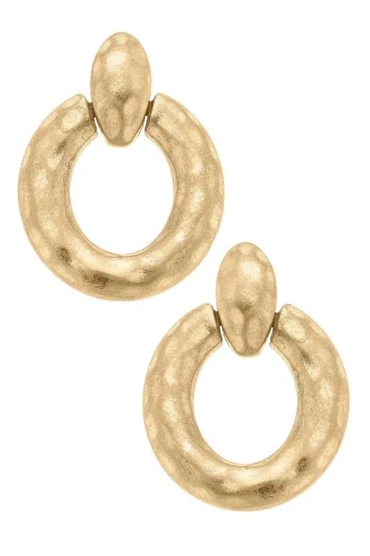 Mae Hammered Doorknocker Earrings sold by Canvas Style