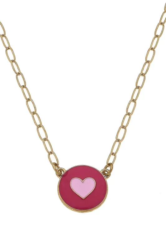 Love Heart Enamel Pendant Necklace sold by Canvas Style