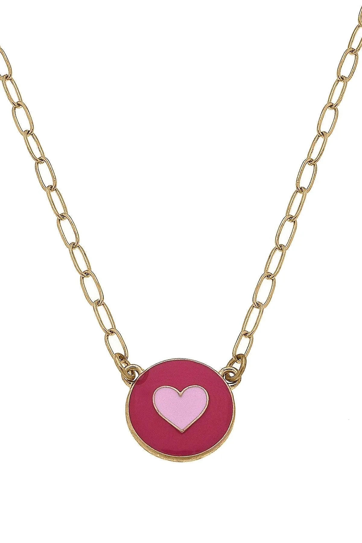 Love Heart Enamel Pendant Necklace sold by Canvas Style