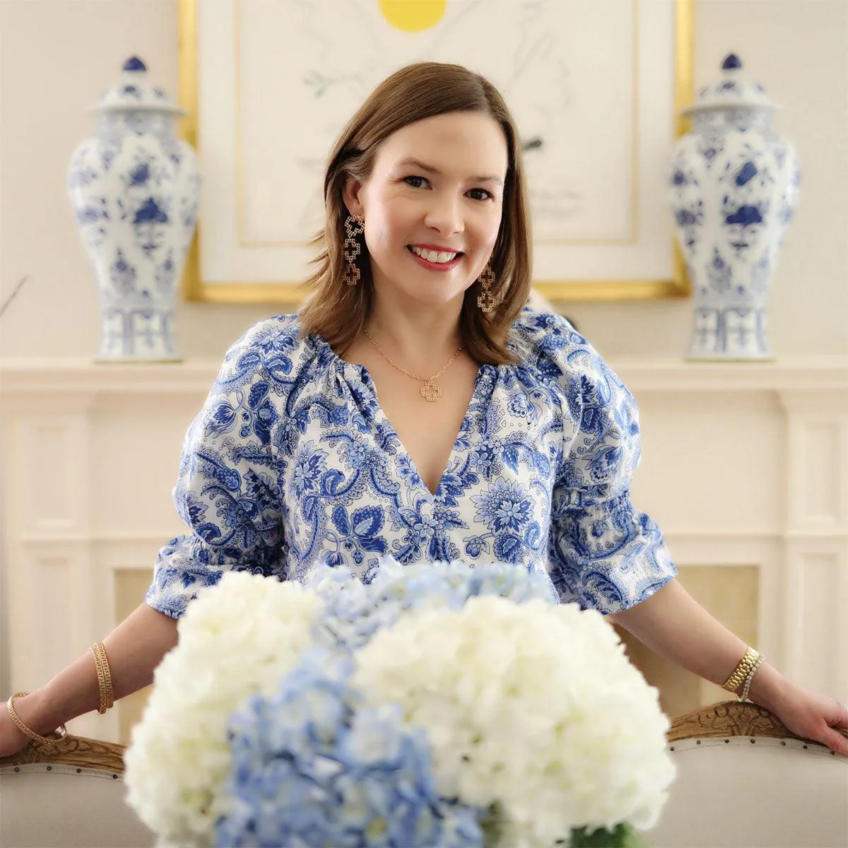 Gretchen Greek Keys Cross Linked Earrings in Worn Gold sold by Canvas Style product image thumbnail 2