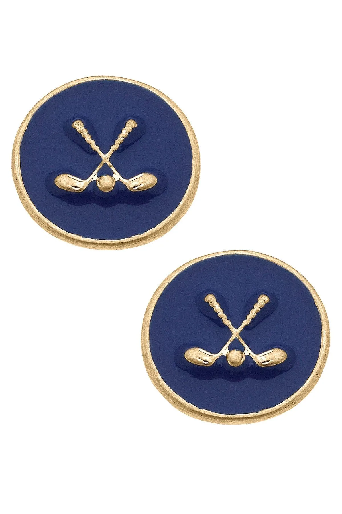 Paige Golf Clubs Enamel Stud Earrings sold by Canvas Style