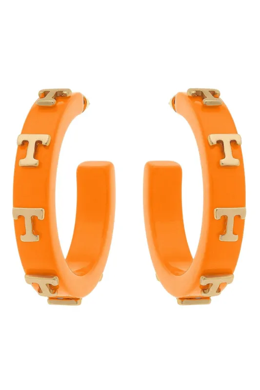 Tennessee Volunteers Resin Logo Hoop Earrings - FINAL SALE sold by Canvas Style