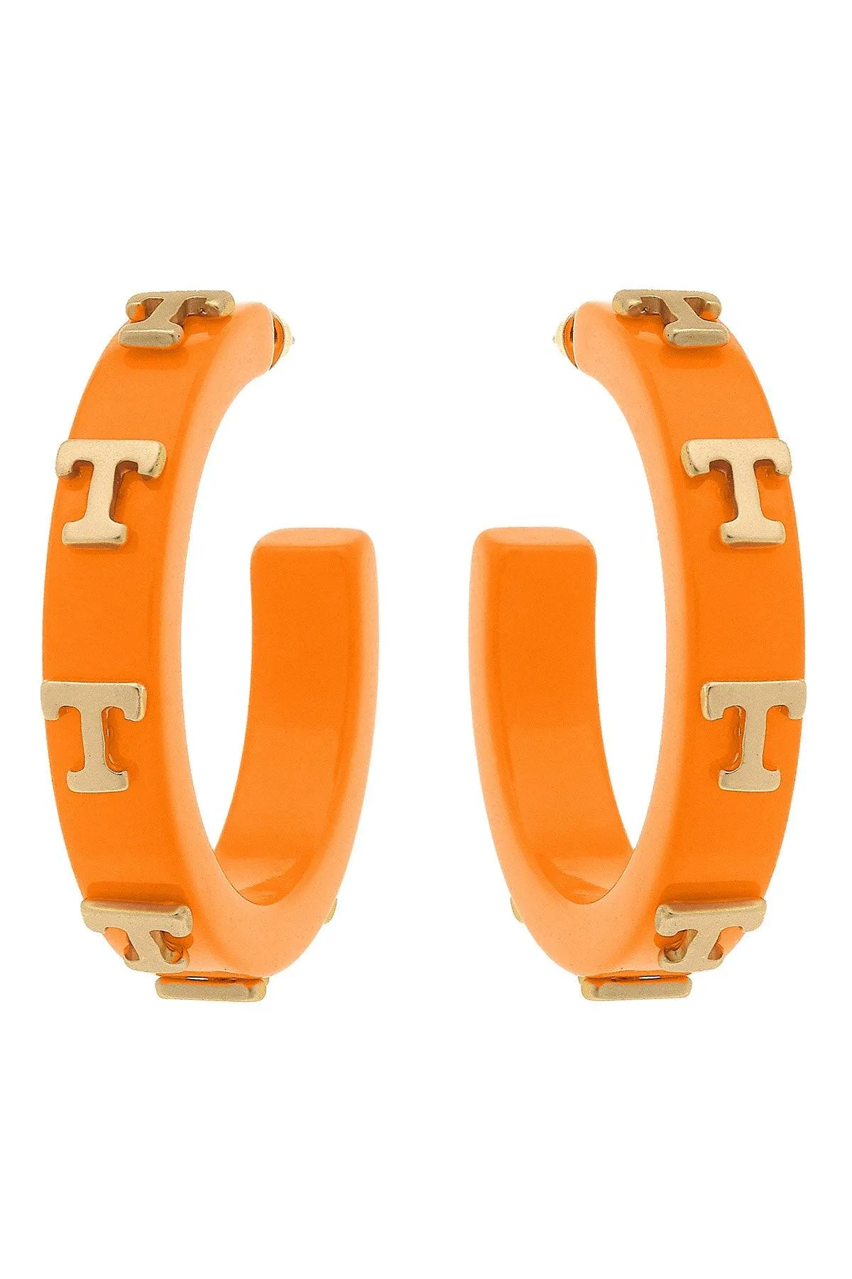 Tennessee Volunteers Resin Logo Hoop Earrings - FINAL SALE sold by Canvas Style