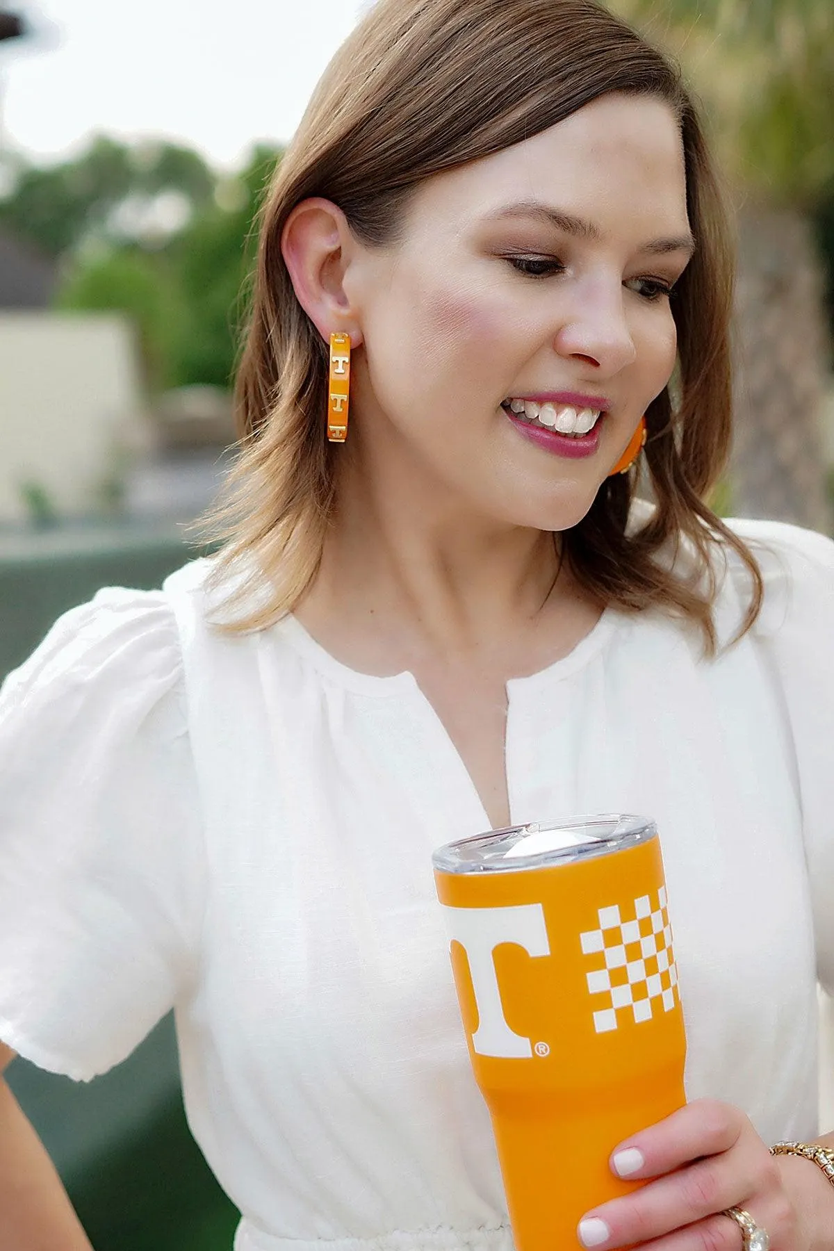 Tennessee Volunteers Resin Logo Hoop Earrings - FINAL SALE sold by Canvas Style product image thumbnail 3